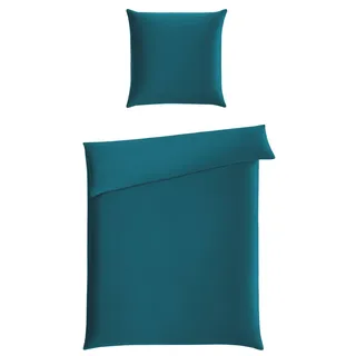 Casea Bettwäsche Barcelona 200 x 220 cm Satin Blau, Grün Petrol