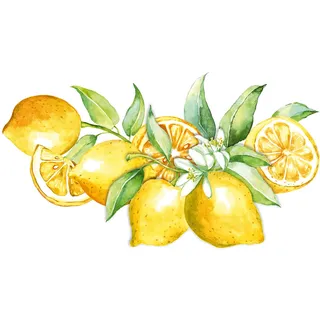 GRAZDesign Wandtattoo Küche, Zitronen groß, Wandbild Wandaufkleber mediterran, Wandsticker für Küche Esszimmer / 71x40cm