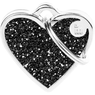 Shine "Small Heart Black Glitter" ID Tag