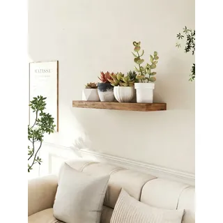 VASAGLE Wandregal Schweberegal, Regalbrett, 40/60/80 cm, 1-tlg., Wandboard für Bilderrahmen, Deko, für Wohnzimmer, Arbeitszimmer, Küche braun 60 cm