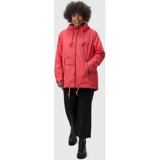 Ragwear Damen, Übergangsjacke leichte Jacke Kurzmantel wasserdicht mit Verstellbarer Kapuze Zuzka Intl Red2023 Gr. 4XL - 4XL