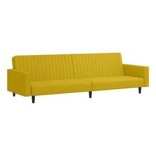 vidaXL Schlafcouch Samt 2-Sitzer Gelb