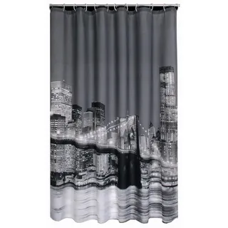 LikeKa Duschvorhang aus Stoff 180x180 cm incl.Ringe waschbar Badvorhang Badewannenvorhang