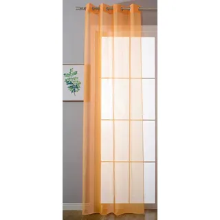 Ösenvorhang Transparent »Uni« Gardine HxB 245x140 cm Orange Stores Vorhang Ösen Bleibandabschluß Wohnzimmer, 20332-cn