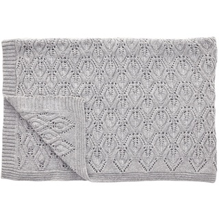 Hübsch graue Decke aus Lammwolle mit Muster 130x170cm