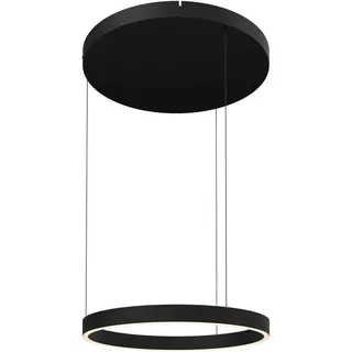 Dieter Knoll Led-Hängeleuchte Kent, Schwarz, Metall, Kunststoff, Uni,Uni, rund,rund, 170 cm, RoHS, CE, höhenverstellbar, 3 Helligkeitsstufen, Lampen & Leuchten, Innenbeleuchtung, Leuchten nach Räumen, Esstischlampen