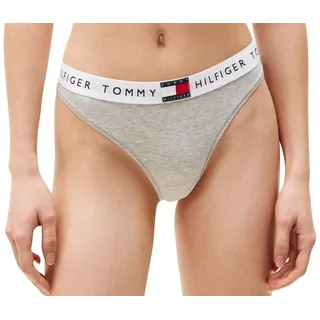 Tommy Hilfiger Damen String Classic mit Logobund, Grau (Light Grey Heather), XL