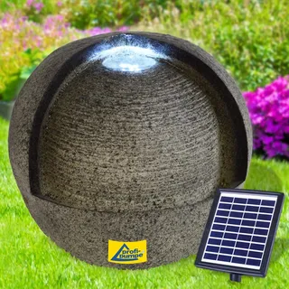 Solar Gartenbrunnen Brunnen Solarbrunnen Zierbrunnen Wasserfall Gartenleuchte Teichpumpe für Terrasse, Balkon, mit Pumpen, mit Liion-Akku (Solarbrunnen Lebens-Quelle mit LED-Licht)