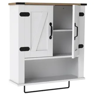 Costway Badezimmerschrank mit Handtuchhalter Medikamentenschrank 73x48x13cm