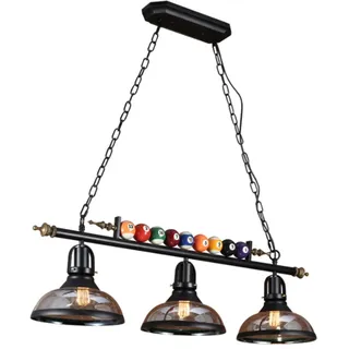 Retro Pendelleuchte Billardlampe 3-Licht E27 Billard Pendellampe Industrielle Metall Hängelampe Glas Lampenschirm Kronleuchter Für Hall Club Bar Schlafzimmer Restaurant Beleuchtung Deko Deckenleuchte