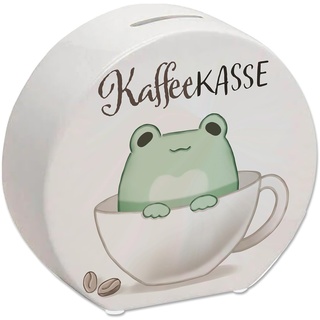 Frosch Spardose mit Spruch Kaffeekasse Kawaii Comic Frosch Spardose Süß Knuffig Relax-Geschenk für Geburtstag