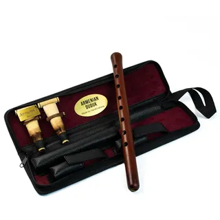 Armenisches Duduk-Instrument aus Aprikosenholz mit Öko-Ledertasche