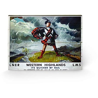 Western Highlands '3' Holz- Wand Kunst, 40 x 59 cm