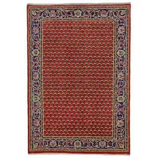 Borento Orientteppich Perserteppich Sarough 188 x 130 cm, rechteckig, Handgeknüpft rot