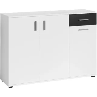 byLIVING Kommode Jakob ca. 110x83,5x35,5cm Weiß.Schwarz
