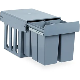 Relaxdays Einbaumülleimer 4x8 l Grau
