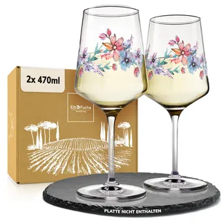 ElbFuchs® Aperitifgläser (2x470 ml) Serie Spring Harmony [GESCHENKIDEE] Spülmaschinenfest & robust, Bunte Wein- und Cocktailgläser beliebt für Spritz-Getränke, Hugo, Negroni, Limoncello, u.v.m.