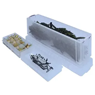Weihnachts-Set! REALLY USEFUL BOX 77 Liter - 1201 x 270 x 355mm (ideal für Weihnachtsbäume) + Einsatz für Weihnachtskugeln + Einsatz für Lichterketten