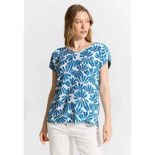 Cecil Damen B344830 Printmix Bluse, Azure Blue, M