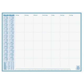 KOENIGEBHARDT Schreibtischunterlage 2-Jahres-Kalender blau|weiß