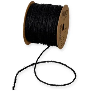 HALBACH Dekoband Jute Schwarz 50 m