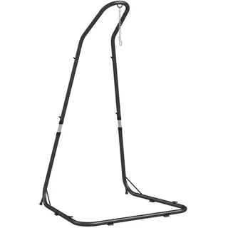 Outsunny Hängestuhlgestell Schwarz, Metall, 116x230x133 cm Gartenmöbel, Hängematten