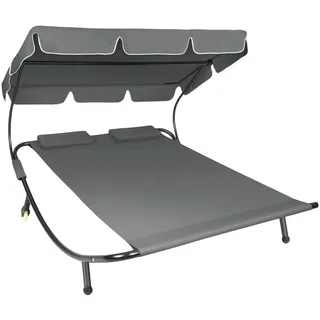 Tectake Livorno Sonnenliege 215 x 183 x 150 cm Schwarz
