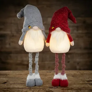 Weihnachtswichtel LED 60-85cm(75-100cm) Gnom Teleskopbeine 2 Stück leuchtend