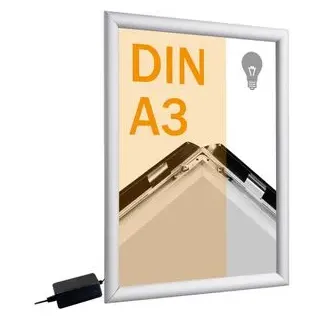 Sprintis Klapprahmen DIN A3, Aluminium, Profil 25 mm, LED-Beleuchtung