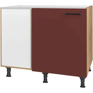 Nobilia Eckunterschrank Easytouch, Rot, Eiche, Holzwerkstoff, 1 Fächer, nicht einzeln stellbar, Eckteil, 125x87x65 cm, DGM-Klimapakt, Made in Germany, Goldenes M, Pefc, Blauer Engel, individuell planbar, Küchen, Küchenmöbel, Küchenschränke, Eckschränke Küche