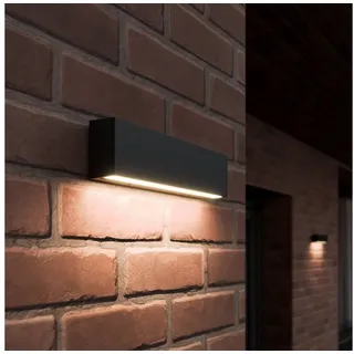 LUCANDE LED-Außenwandlampe Elvira, anthrazit, Metall, warmweiß, IP65