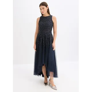 bonprix Vokuhila-Kleid mit Pailettenstickerei, blau, Gr.44, Stylisches Kleid mit toller Passform