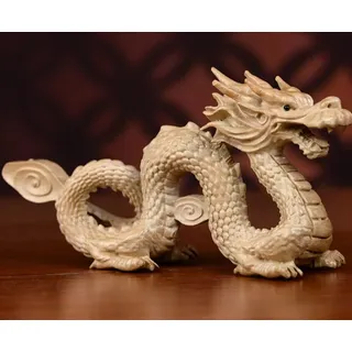 1 Stück 15 x 7 cm großer kriechender Drache aus Holz, handgefertigte Skulptur, Statue, handgefertigt, Geschenk, Kunst, dekorative Heimdekoration, Figur, Akzentdekoration, Kunstwerk, handgeschnitzter D
