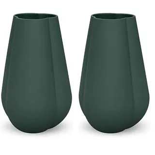 Cooee Design Clover 11cm Dark Green Vase, Keramik, 7 cm (Packung mit 2)