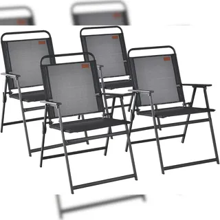 Costway Gartenstuhl 46 x 40 x 84 cm schwarz 4 St.