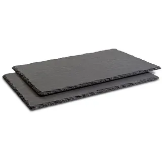 Servierplatte 2tlg. Stein, Marmor, Granit Schwarz 30 cm