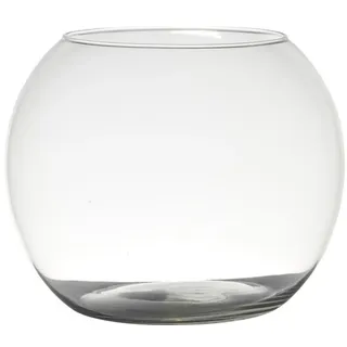 INNA-Glas Kerzenhalter Kerzen Kugelvase TOBI Earth aus Glas, klar, 20cm, Ø25cm weiß