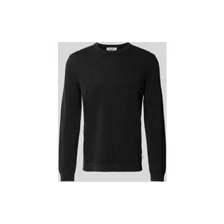 Regular Fit Pullover aus reiner Baumwolle, Black, M