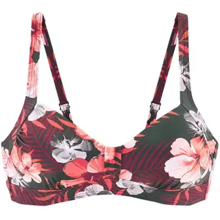 LASCANA Bandeau-Bikini-Top Damen Orange/Mehrfarbig 38 Cup E