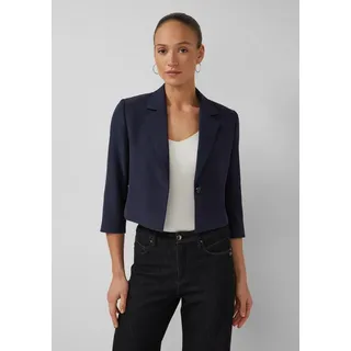 s.Oliver Jackenblazer Indoor-Jacke Cropped-Blazer mit 3/4-Ärmeln blau XS (34)