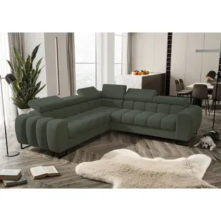 Fun Möbel Ecksofa Stoff Schlafsofa 2-Sitzer Grün
