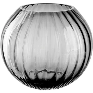 LEONARDO Kugelvase Dekovase POESIA, mit dreidimensionaler Veredelung (1 St), aus Glas, handgefertigt, Spülmaschinenfest grau Ø 20 cm x 17,5 cm