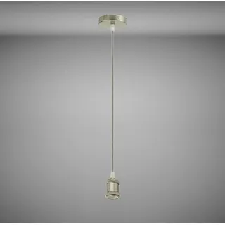 Trango 9000S E27 Lampenaufhängung *JACOB* Hängelampe, Deckenbeleuchtung, Lampenfassung, Lampen-Aufhängung in Edelstahl-Look inkl. ca. 110cm Textilkabel, industriell Pendellampe ohne Leuchtmittel