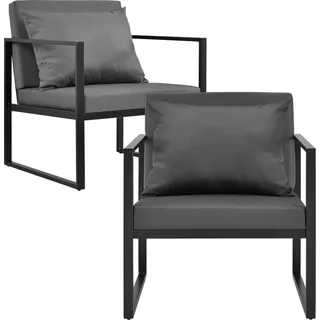 casa.pro Lerum Gartenstuhl 70 x 60 x 70 cm schwarz 2 St.