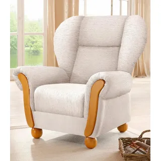 Home affaire Sessel Milano, bequemer Ohrensessel im Landhaus-Stil, Hochlehnsessel beige