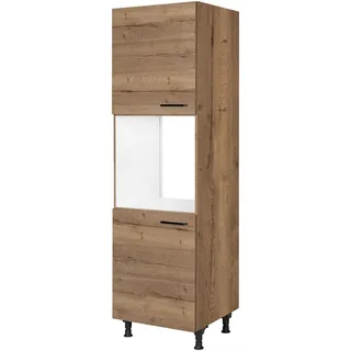 Nobilia Geräteumbauschrank Structura, Eiche dunkel, Holzwerkstoff, 2 Fächer, nur wie online abgebildet bestellbar, 60x216.6x58 cm, Blauer Engel, Pefc, Goldenes M, Made in Germany, DGM-Klimapakt, Küchen, Küchenmöbel, Küchenschränke, Geräteumbauschränke