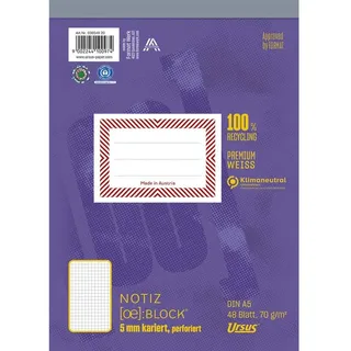 Ursus Notizblock A5 kariert