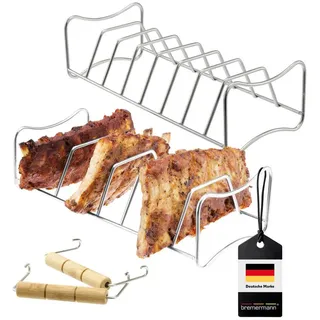 bremermann Sparerib-Halter 28 x 12 x 8 cm Edelstahl silber