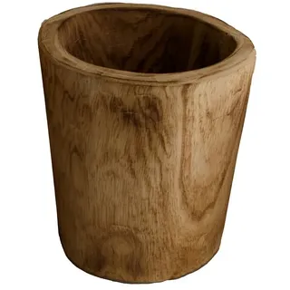 Vase Paulowna  (Ø x H: 17 x 20 cm, Holz, Natur)