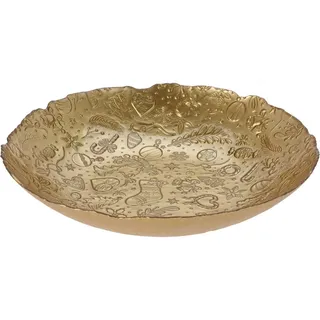 Dekorative Schale/Obstschale - gold - Glas - D40 x H7 cm - rund - Gold
